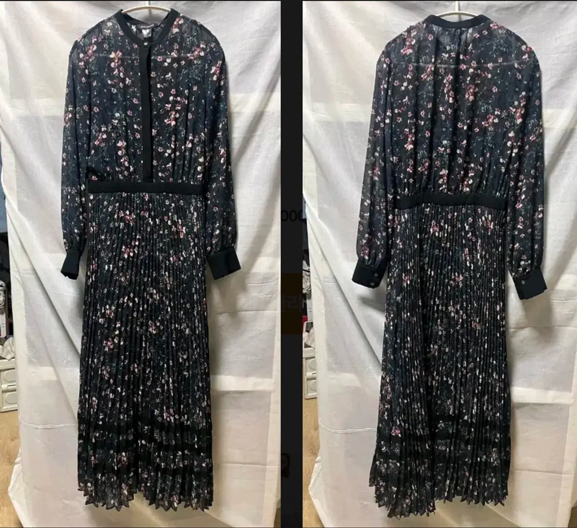 클럽모나코 진네이비 플라워 쉬폰 롱원피스 0사이즈 상품이미지1