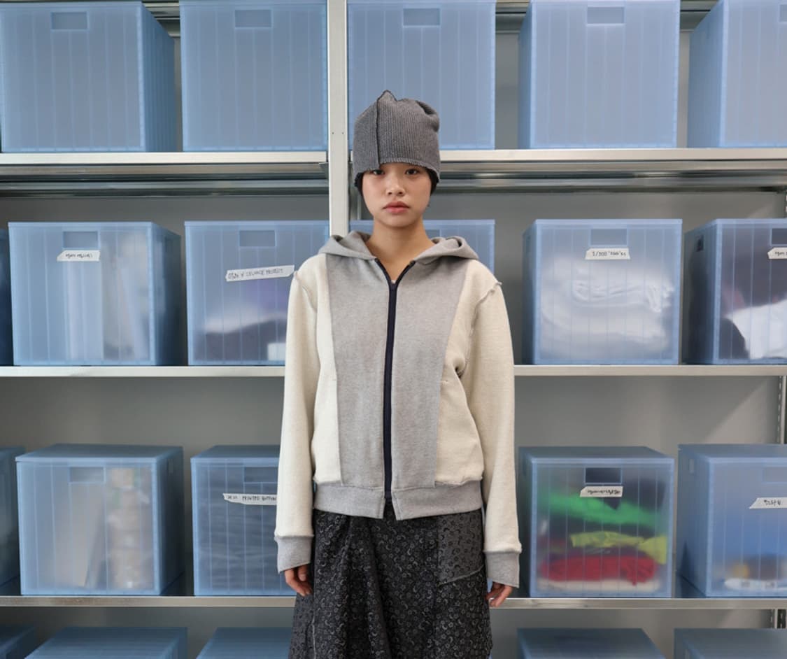 0tape FABRIC BLOCK HOODED ZIP-UP 상품이미지2
