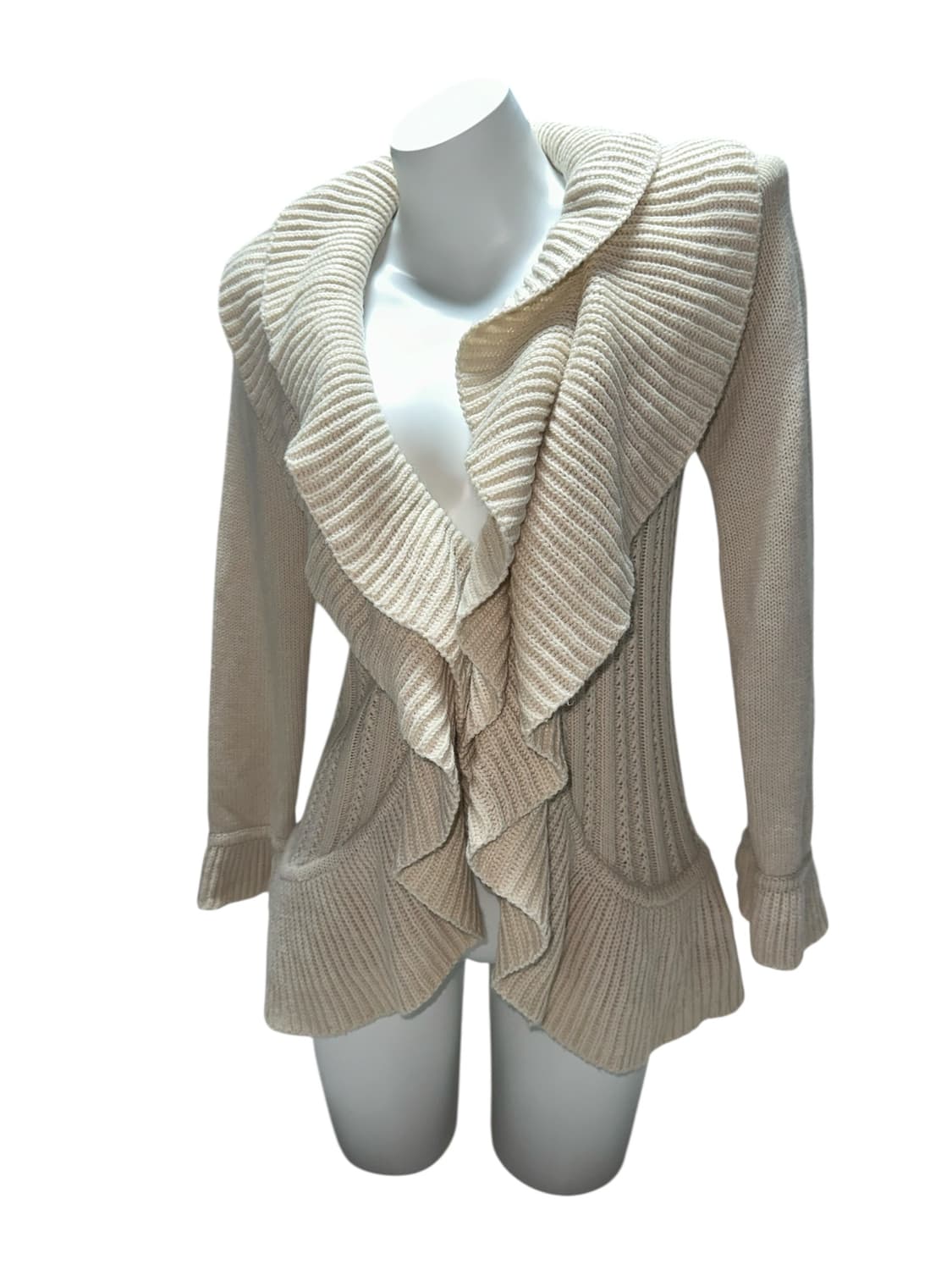 빈티지 베이지 프릴 가디건 상품이미지1