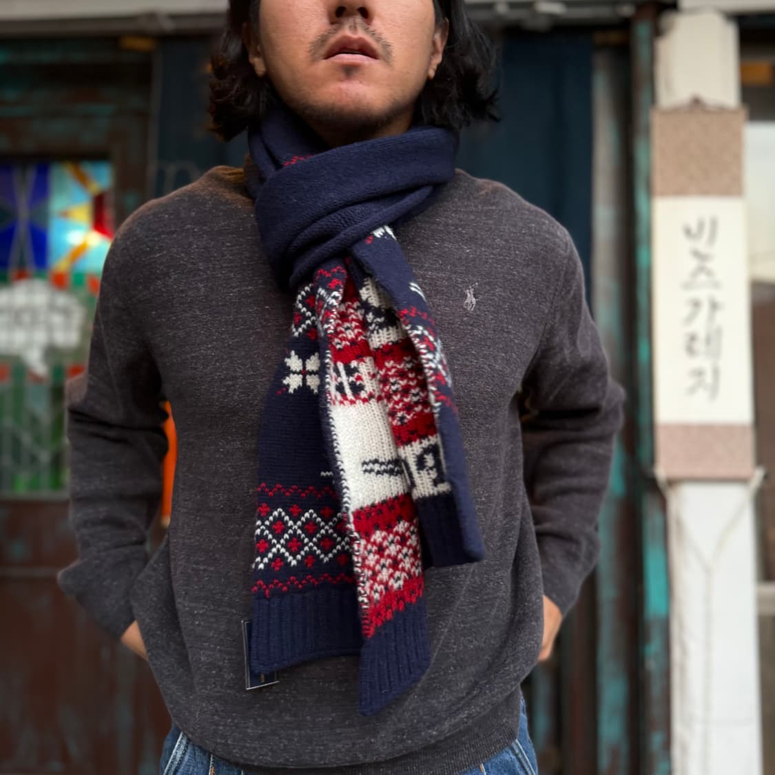 폴로 랄프로렌 스키 패턴 램스울 머플러 상품이미지7