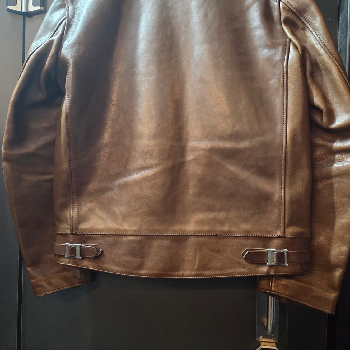 어딕트클로즈 ad-01 싱글 레더 자켓 호스하이드 브라운 (40) 상품이미지6