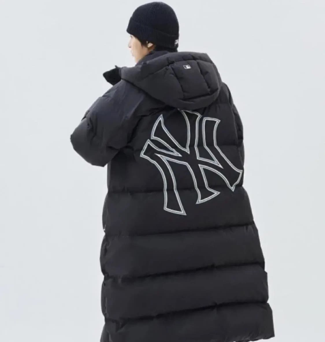 MLB 베이직 메가로고 후드 롱패딩 패딩 블랙 XL 상품이미지2