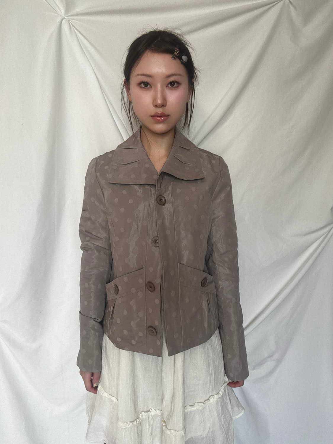 YUMA KOSHINO 도트 버튼 자켓 상품이미지6