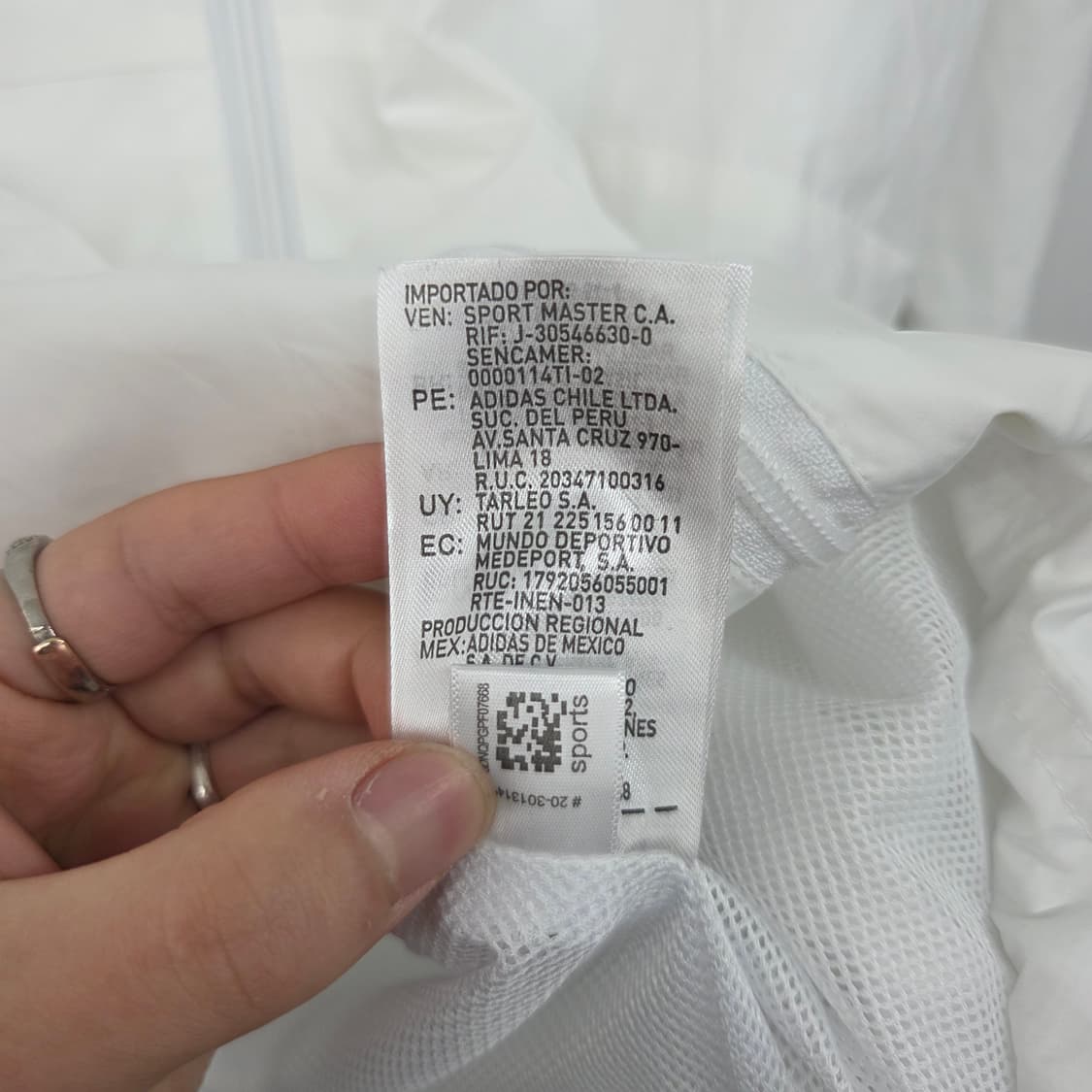 아디다스 레알마드리드 바람막이 화이트 남M 상품이미지6