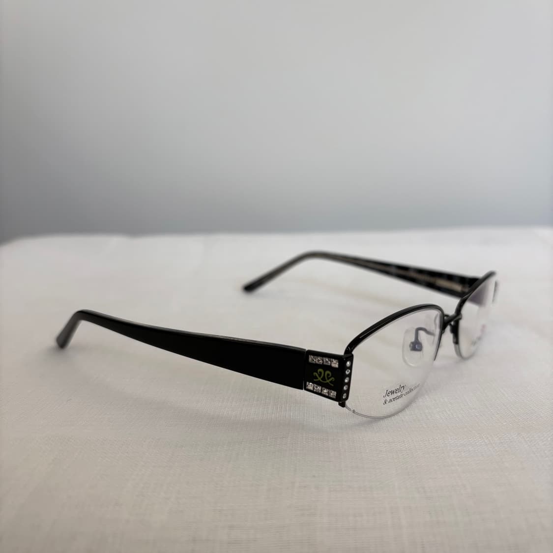 VENETIAN 블랙 큐빅 반무테 빈티지안경 상품이미지3