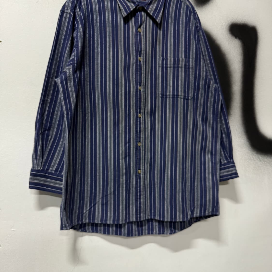 VTG 빈티지 빅 사이즈 스트라이프 원포켓 코튼 긴팔 셔츠 상품이미지4