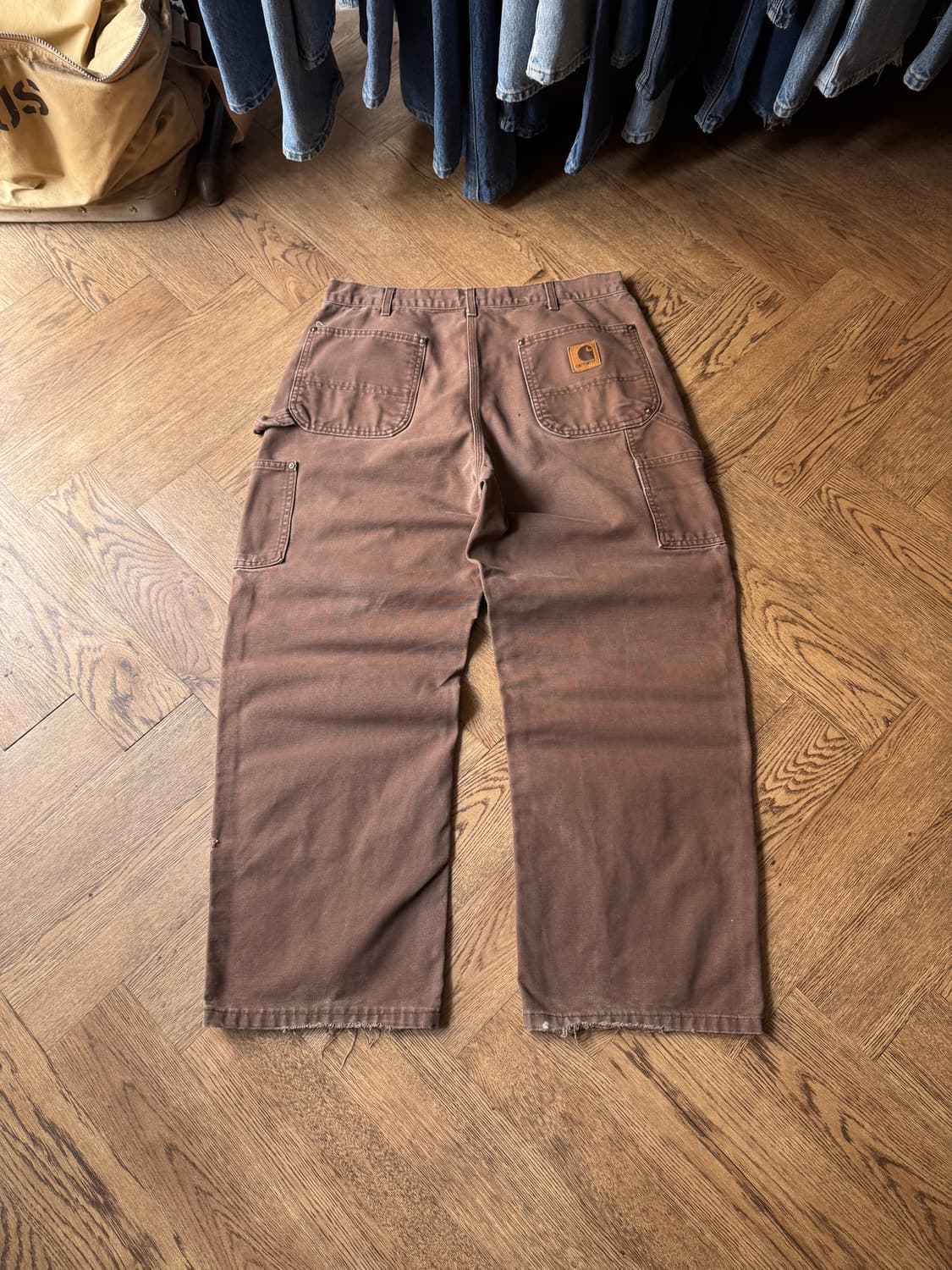 [36]칼하트 USA Made 빈티지 페인팅 체스트넛 더블니 워크 팬츠 상품이미지2