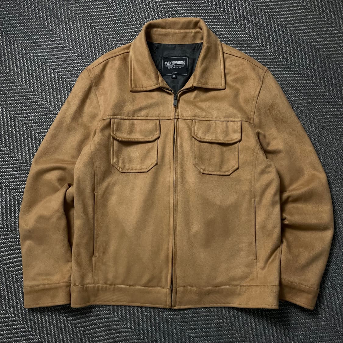VANNWORKS 미니멀 스웨이드 트러커 자켓 카멜y 4963 상품이미지1