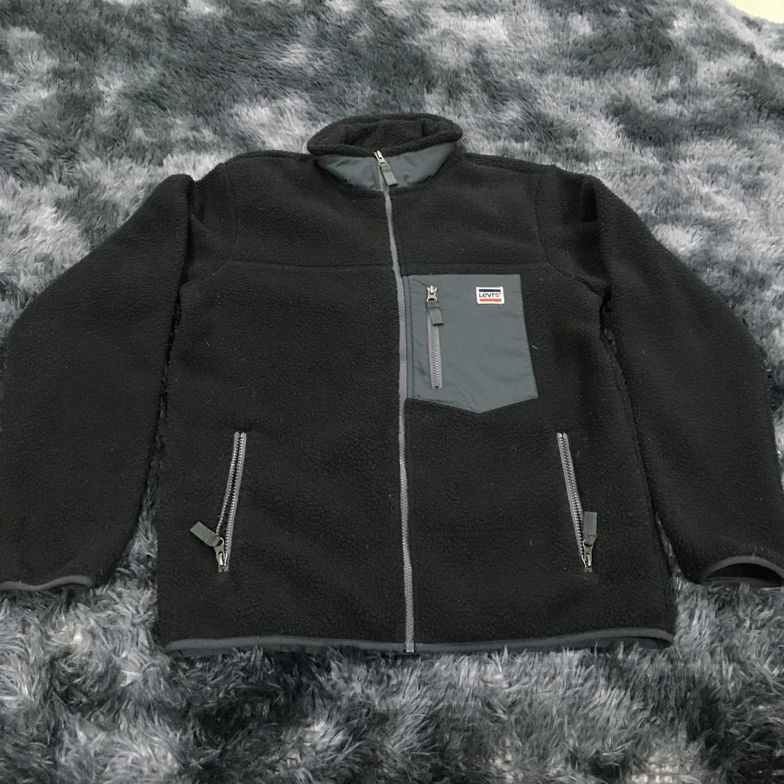 투티/0293 리바이스 플리스 오리지널 집업 블랙 후리스 반폴라 상품이미지2