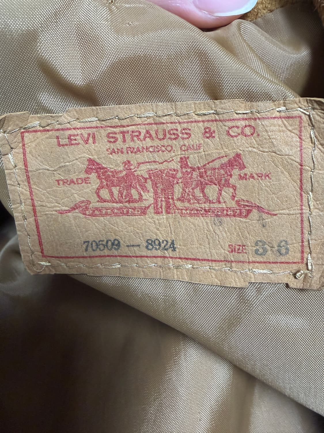 70-80‘s 리바이스 3세대 스웨이드 트러커 자켓 상품이미지3