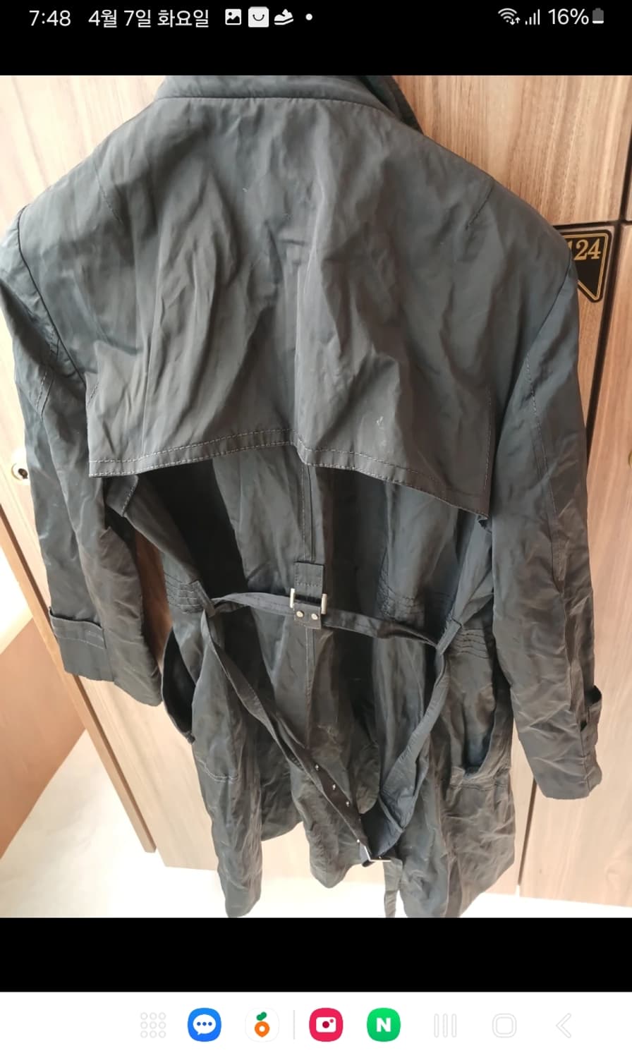 리본 춘추 하프 크롭 트렌치 코트 상품이미지3