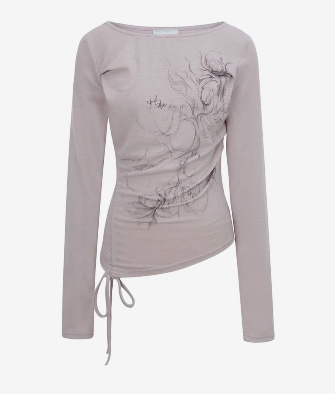 허그유어스킨 보트넥 셔링 티셔츠  상품이미지1