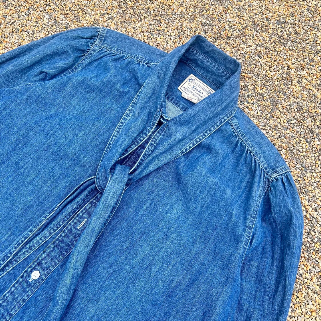 폴로 (POLO RalphLauren)퍼프 리본 스카프 데님 셔츠 상품이미지2