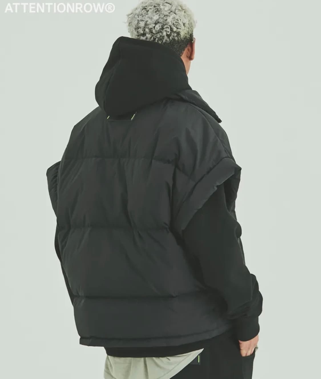 어텐션로우 블랙 패딩 베스트 상품이미지2