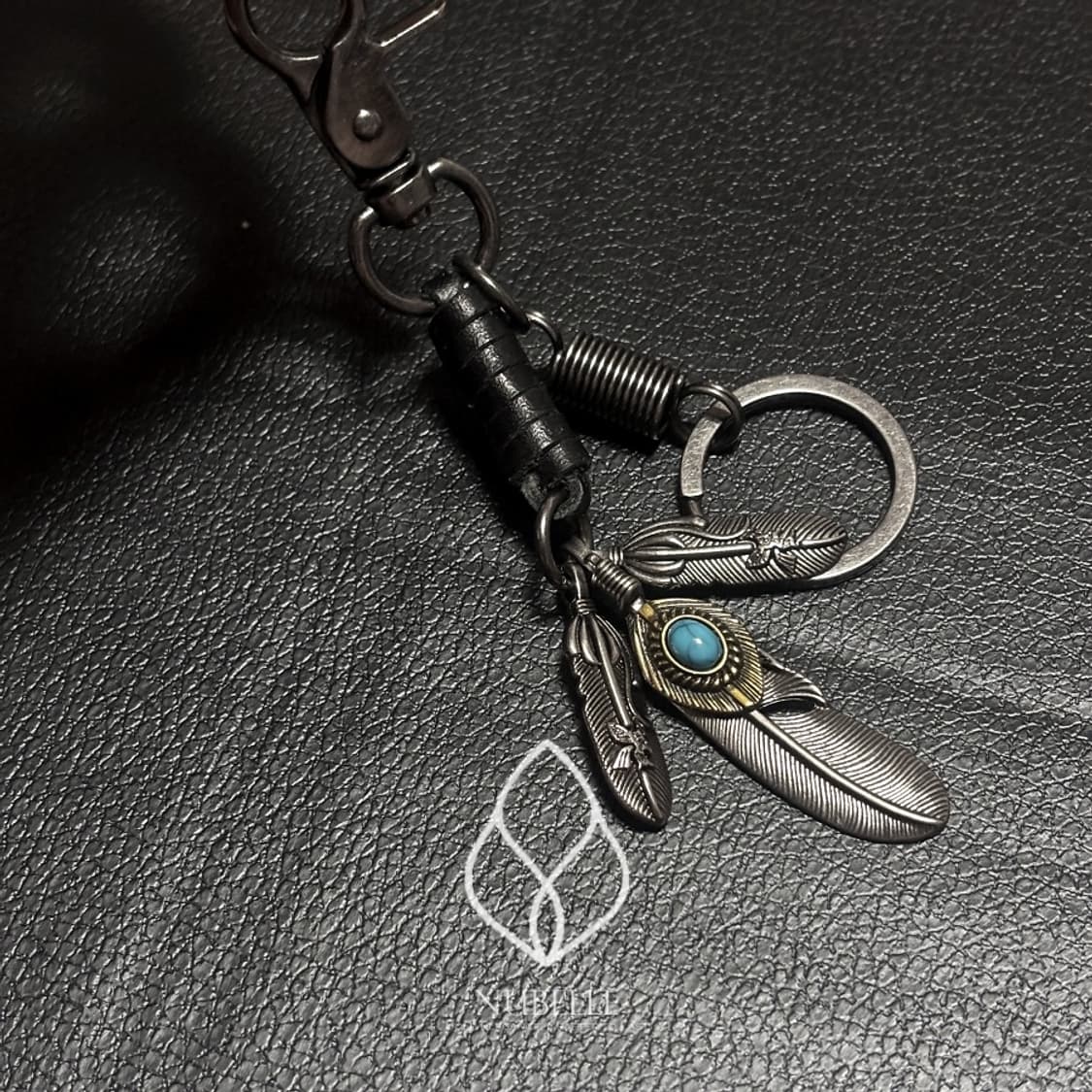 🌗 Turquoise feather keyring / 터키석 깃털 키링 상품이미지5