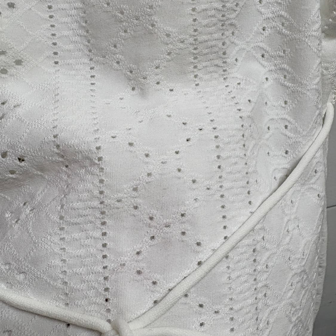 화이트 펀칭 레이스 스퀘어넥 리본 탑 JPN 상품이미지4