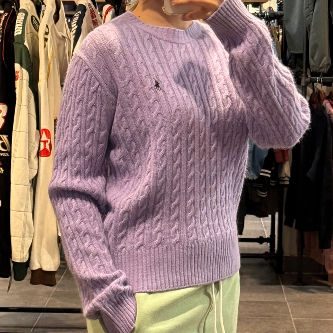 [NO.9] 폴로 꽈배기 니트 연보라 상품이미지3
