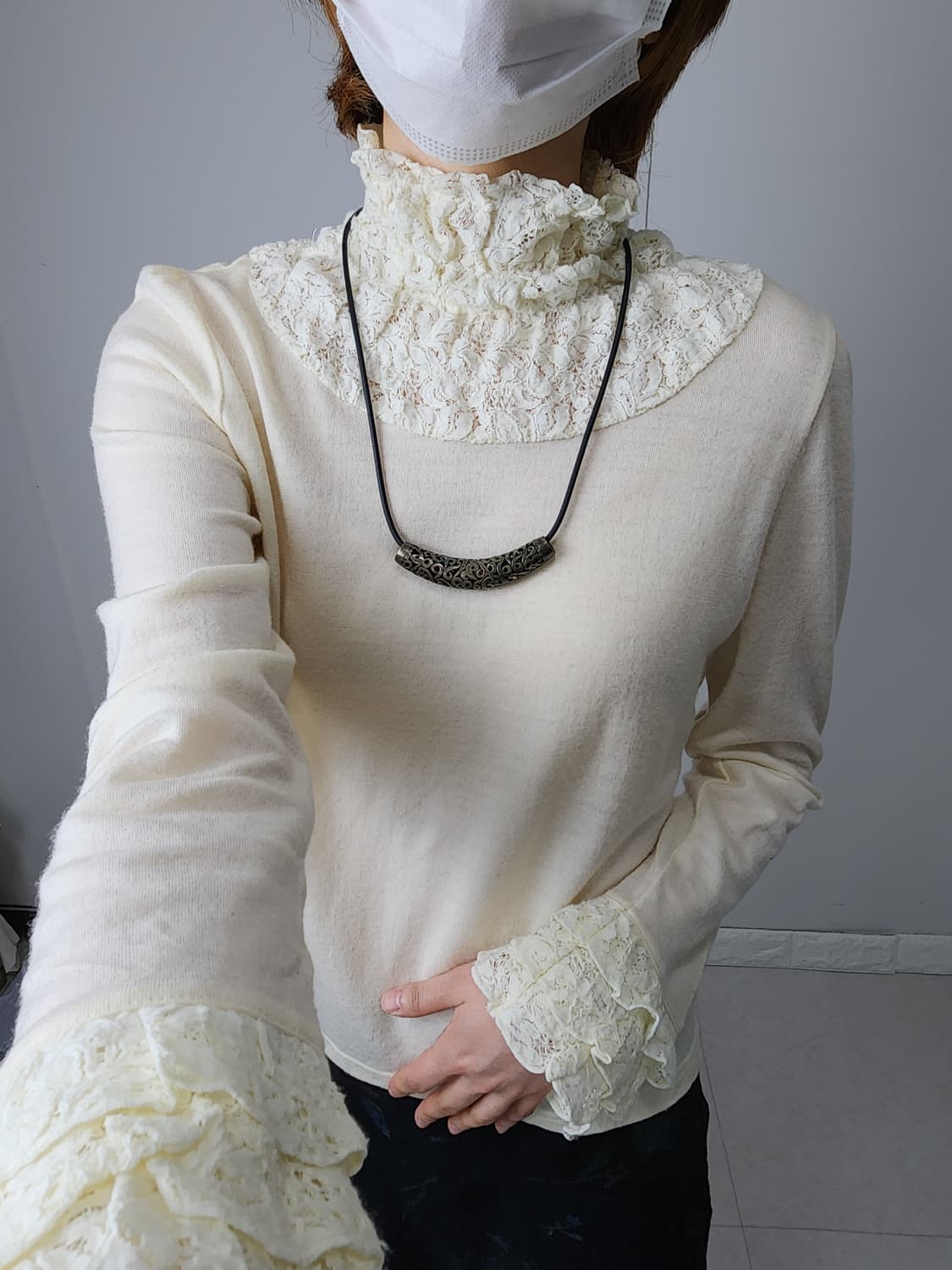 레이스 프릴 니트 상품이미지2