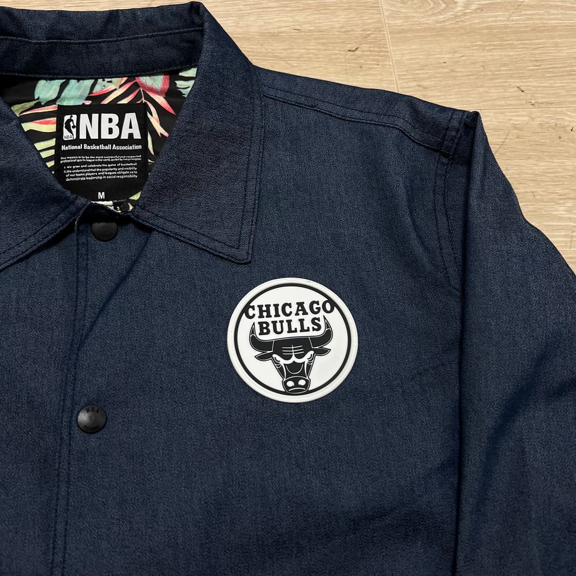 NBA 시카고 불스 그래픽 와펜 농구복 코치자켓 [네이비] M/95 상품이미지4