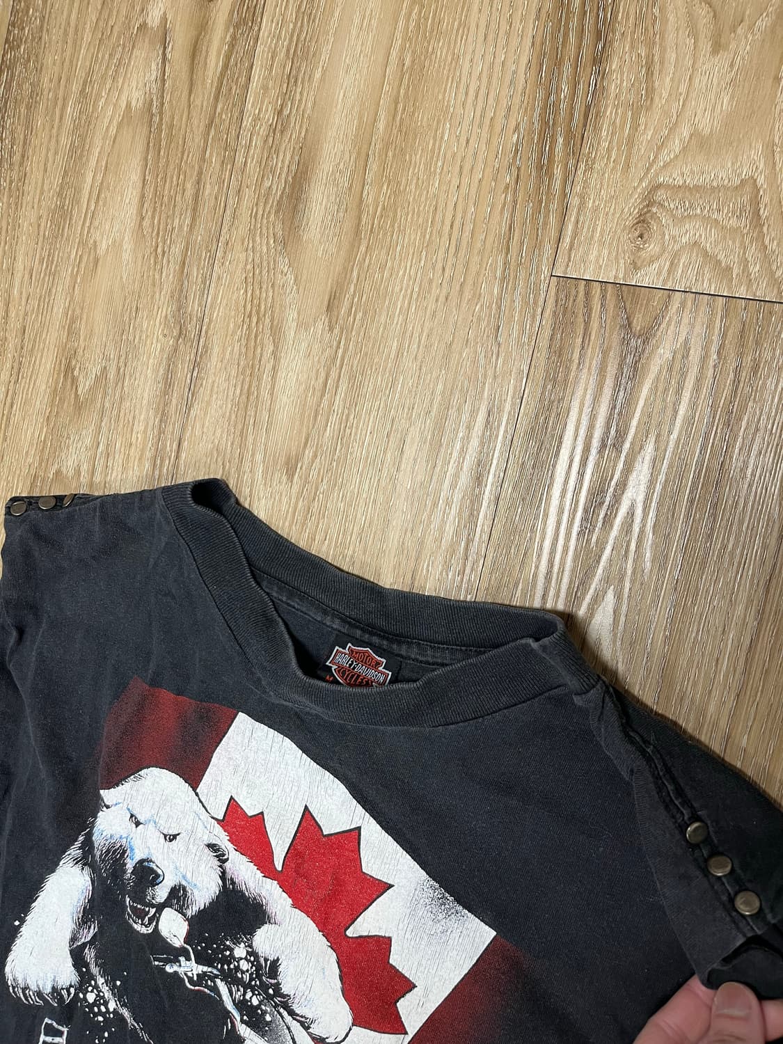 90s 할리 데이비슨 폴라베어 슬리브리스 티셔츠 상품이미지3