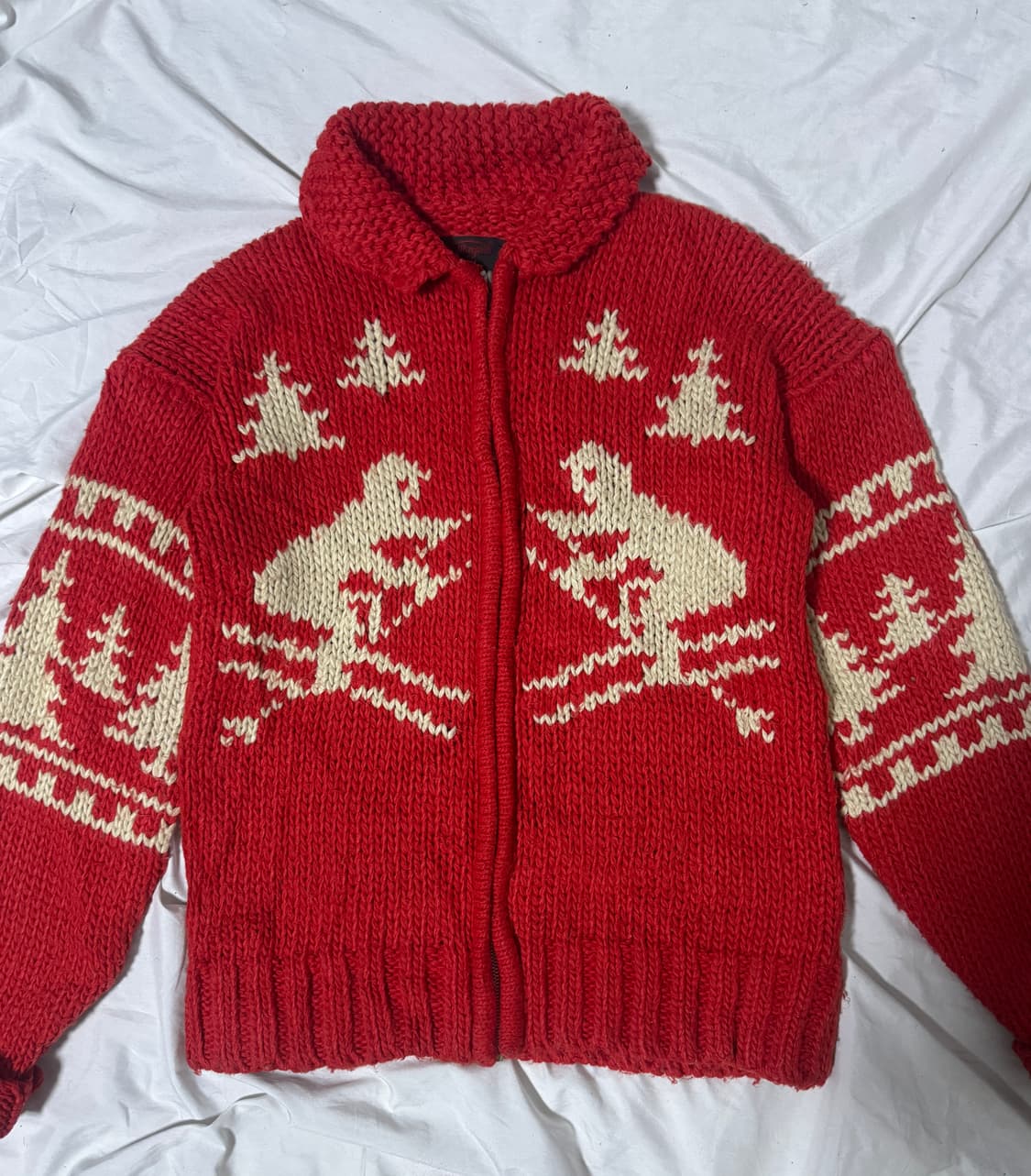 빈티지 스키 패턴 니트집업 코위찬 스타일 상품이미지1