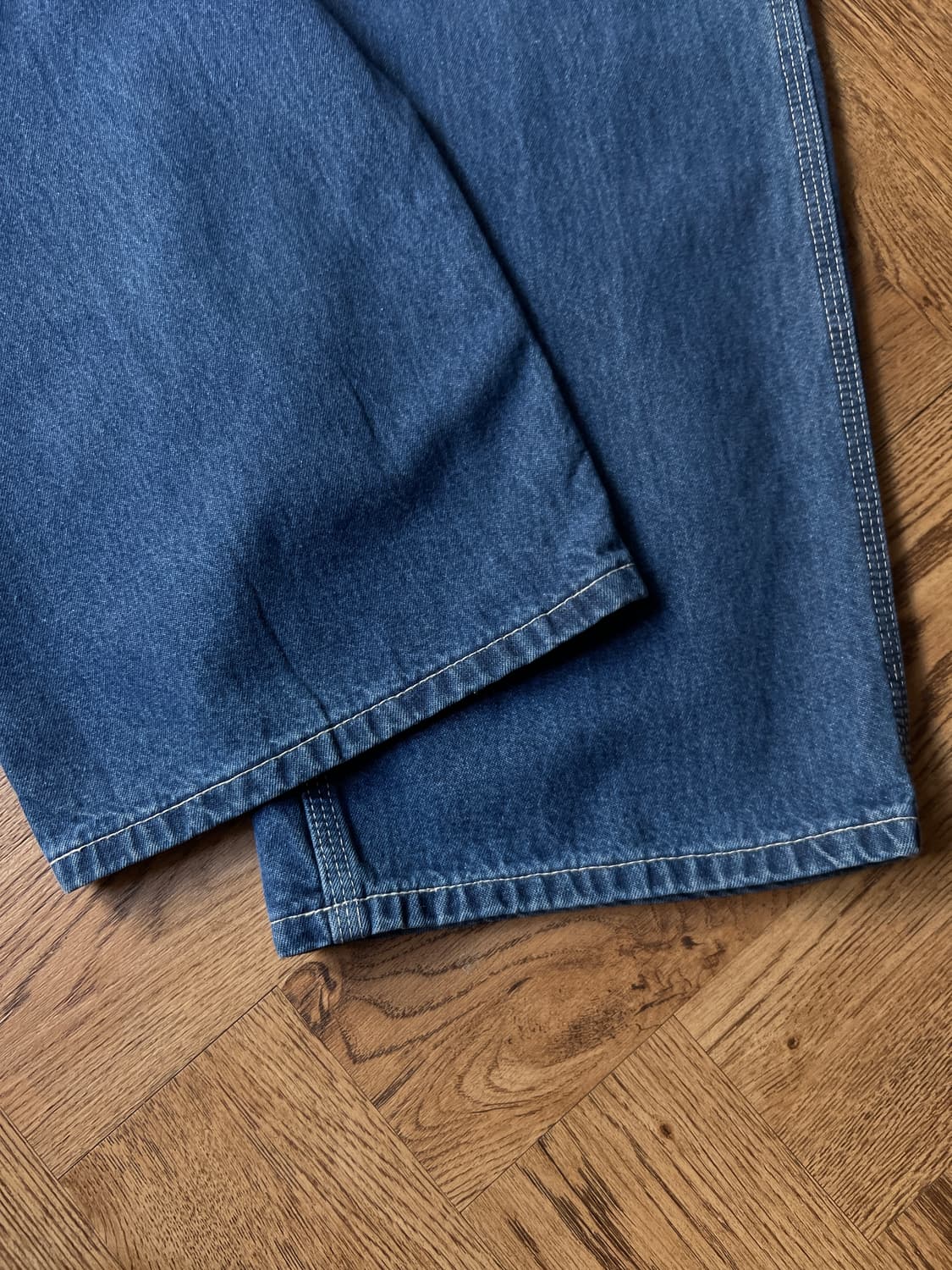 [36]칼하트 USA 덩가리핏 미디엄블루 싱글니 워크 데님 팬츠 상품이미지7