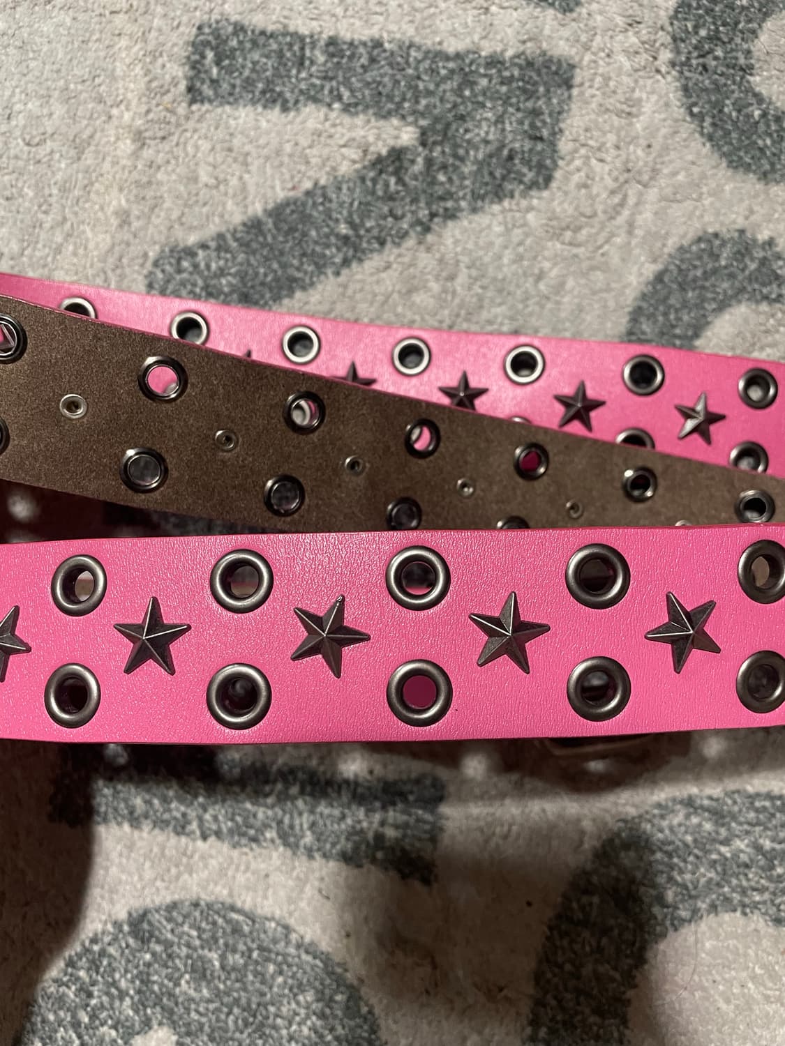 Jaded London 스타 스터드 더블링 벨트 핑크 상품이미지4