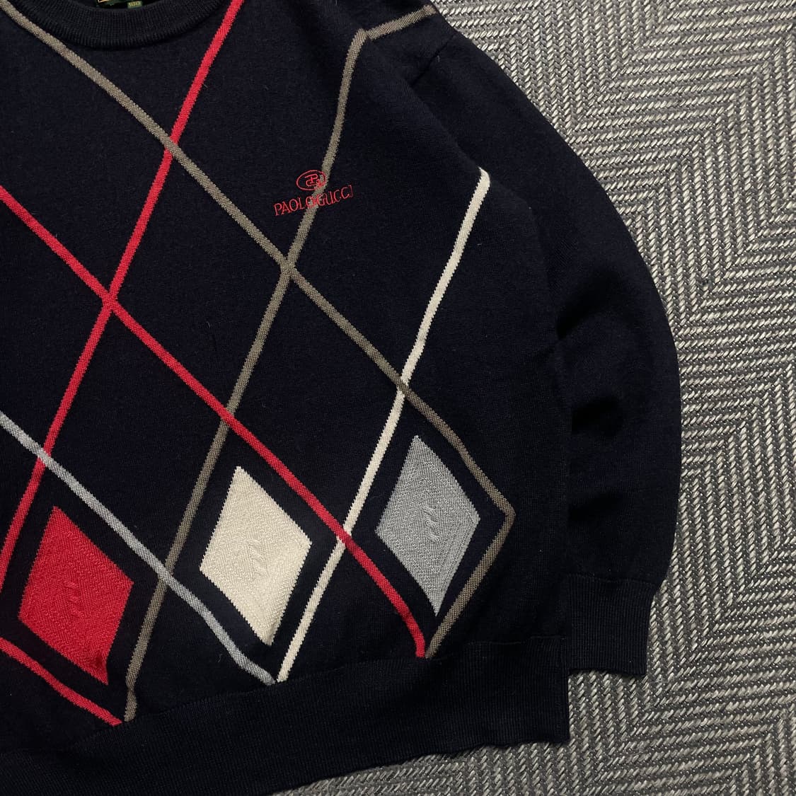 Paolo Gucci 아카이브 아가일 패턴 크롭 니트o 5780 상품이미지2