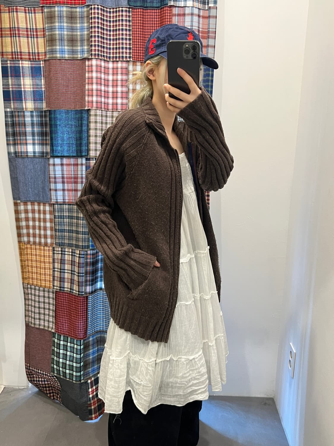 Gap 초코 브라운 니트 집업 상품이미지3