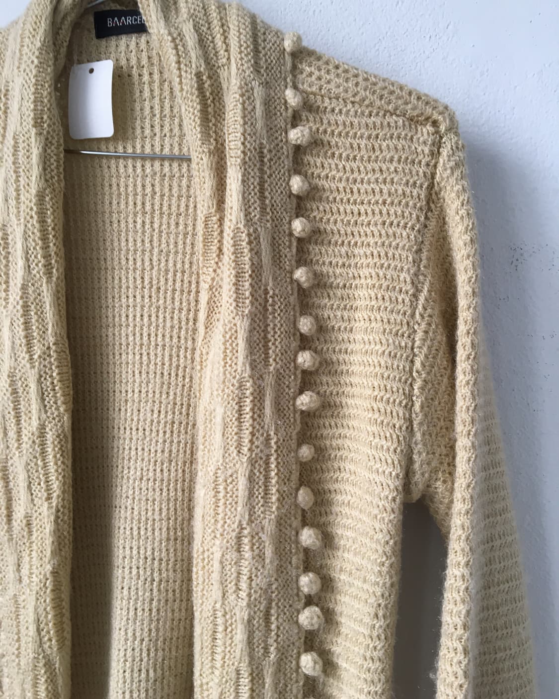 Pom pom unbalanced open knit caridgan 상품이미지5