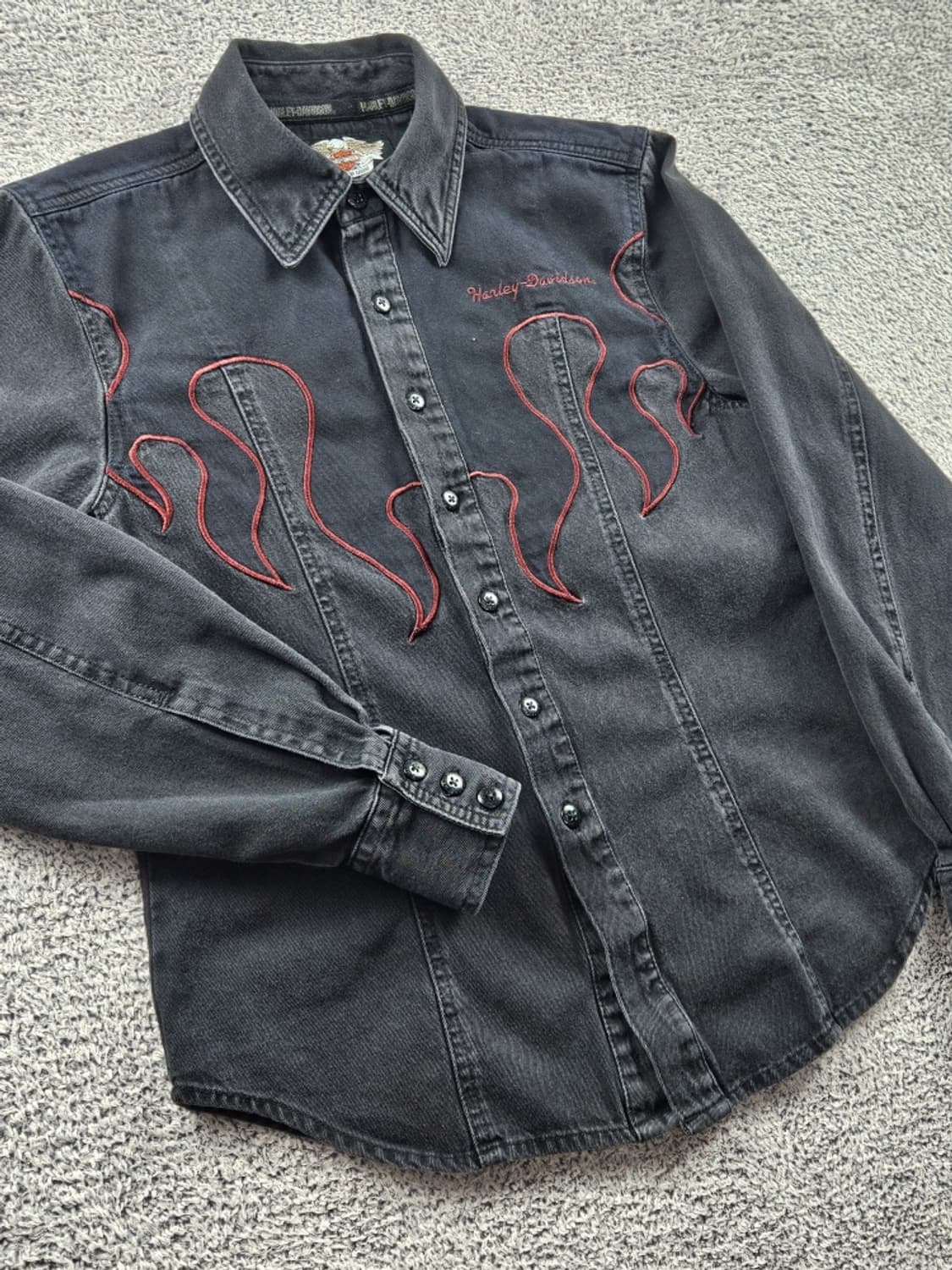 할리데이비슨 플레임 레이어 바이커 셔츠 ( M ) / 11115 상품이미지6