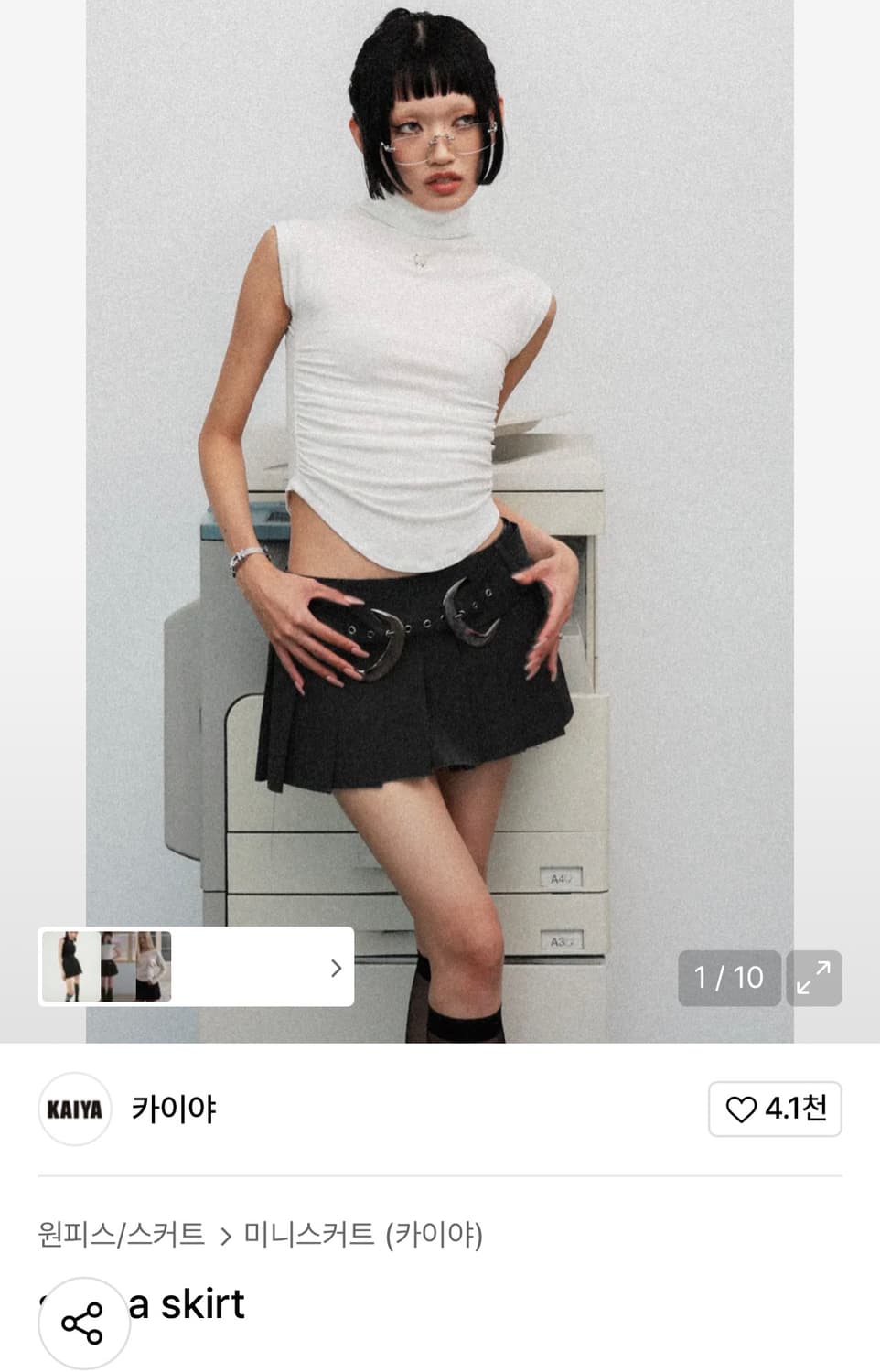카이야 sasha skirt 블랙 상품이미지1