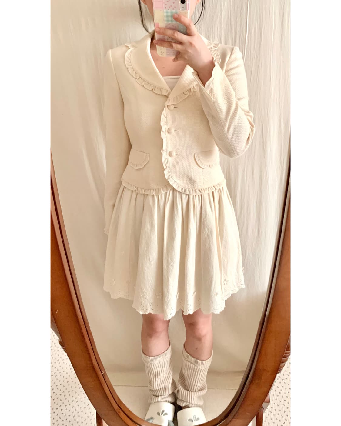 크림아이보리 프릴 페미닌 자켓 상품이미지1