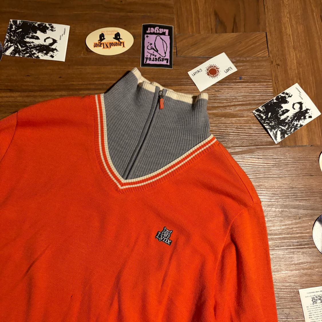 LYNX layered knit zip-up sweater 상품이미지2