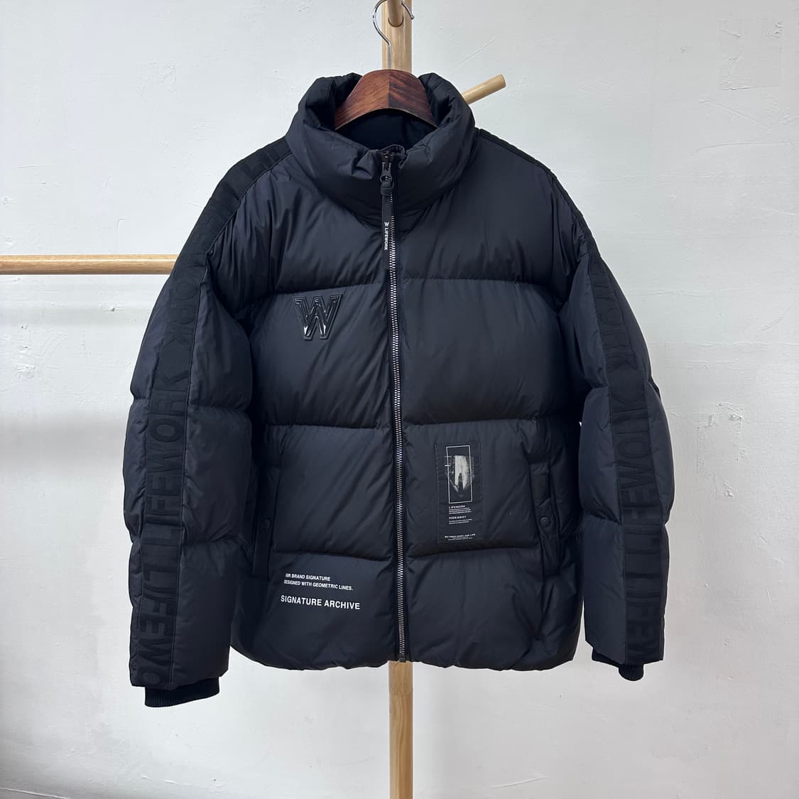 라이프워크 자가드 테이핑 오버핏 덕다운 자켓 점퍼 FREE 105 J27 상품이미지1