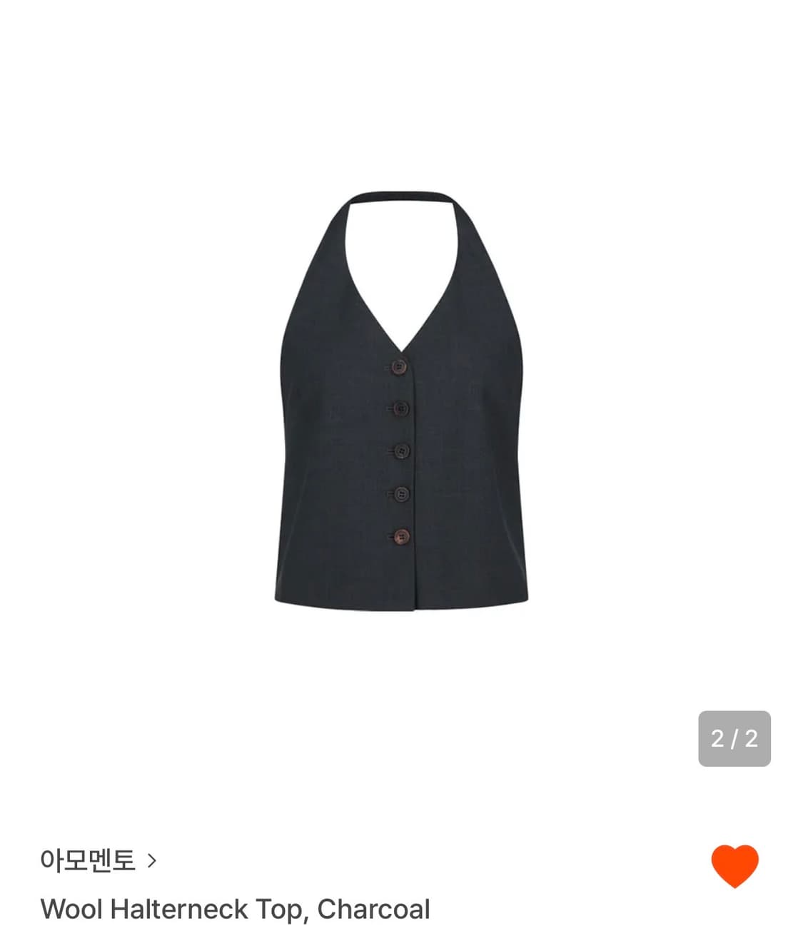아모멘토 wool halterneck top (charcoal) size 상품이미지2