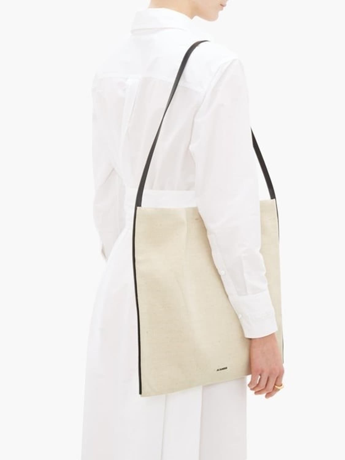 질샌더 보더 가죽 트리밍 캔버스 토트백 상품이미지4