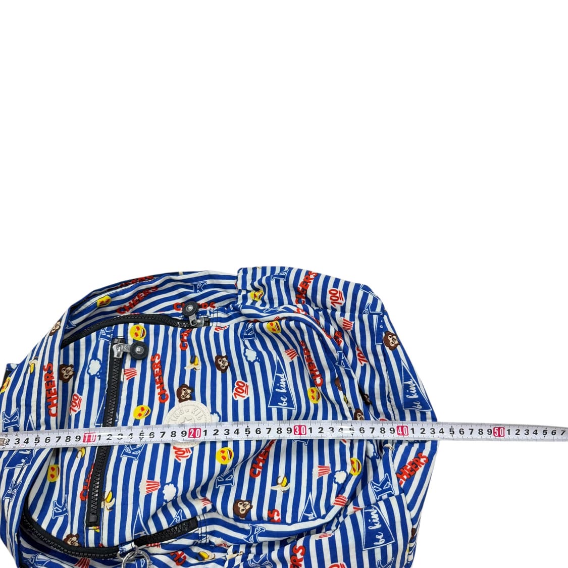 키플링 빈티지 이모지 몽키 바나나 스트라이프 나일론 백팩 가방 블루 상품이미지7