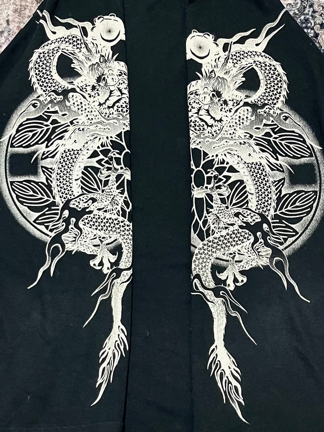 카라쿠리타마시 용 자수 프린팅 칠부 반팔 xxl 상품이미지5