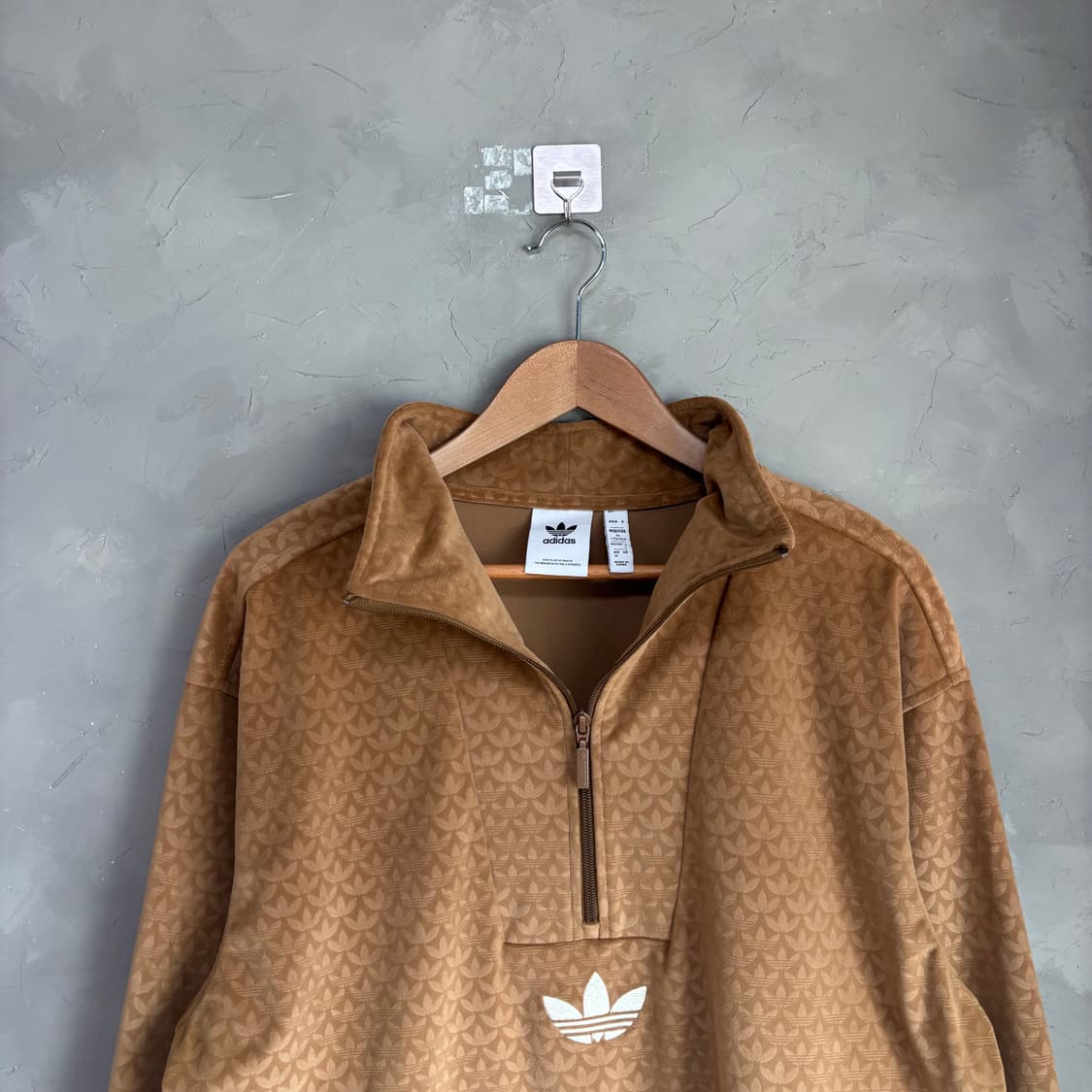 아디다스 헤리티지 벨루어 하프집업 져지 트랙탑 브라운 상품이미지2