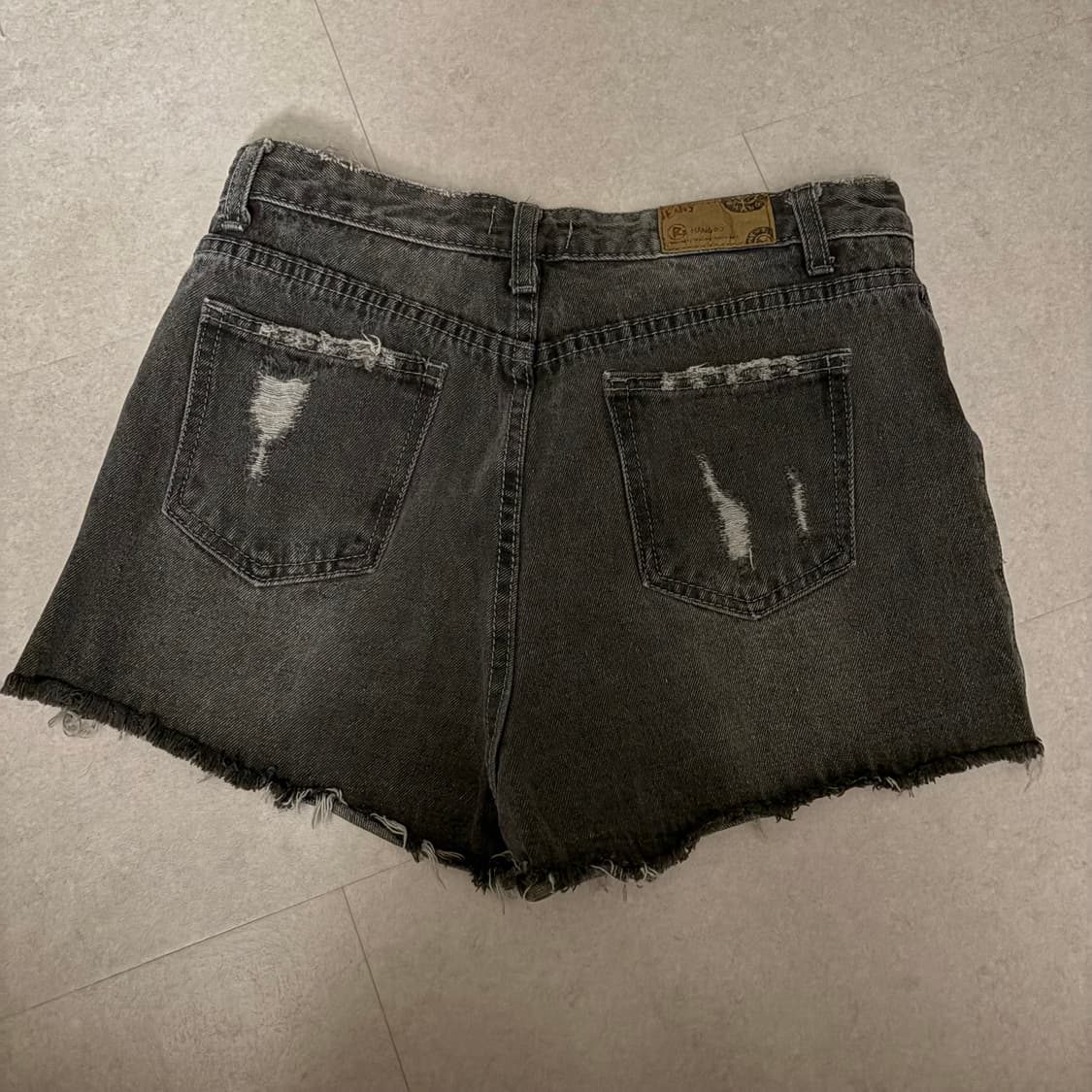 빈티지 흑청 데님 숏팬츠 상품이미지2
