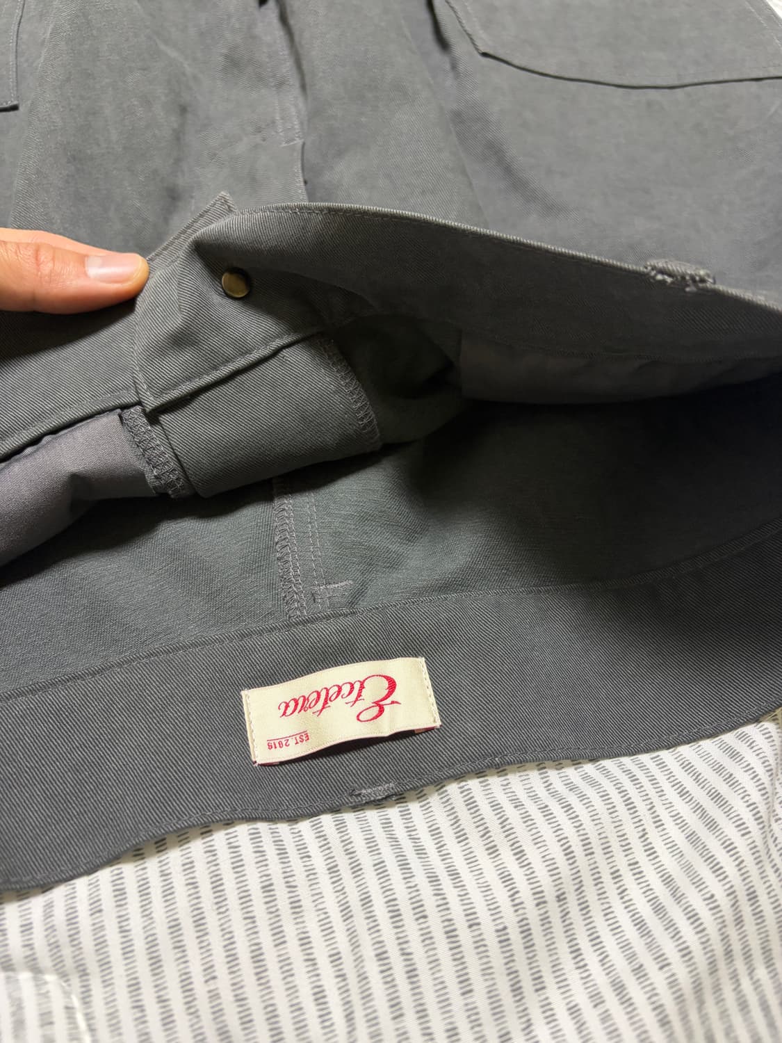 ETCE 더블니 코튼 팬츠 차콜 M 상품이미지4