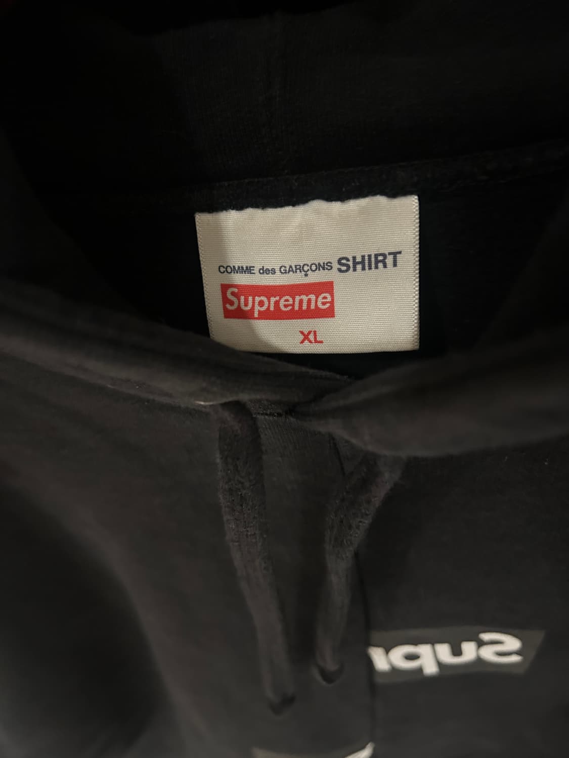 Supreme x CDG Shirts Hoodie Black XL 상품이미지3