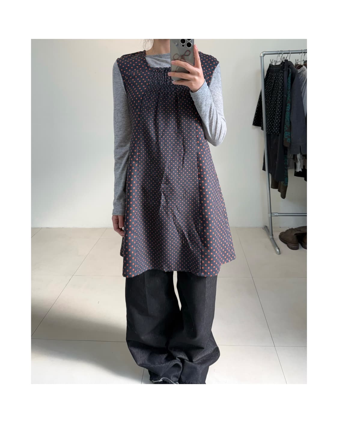 빈티지 도트 원피스 상품이미지4