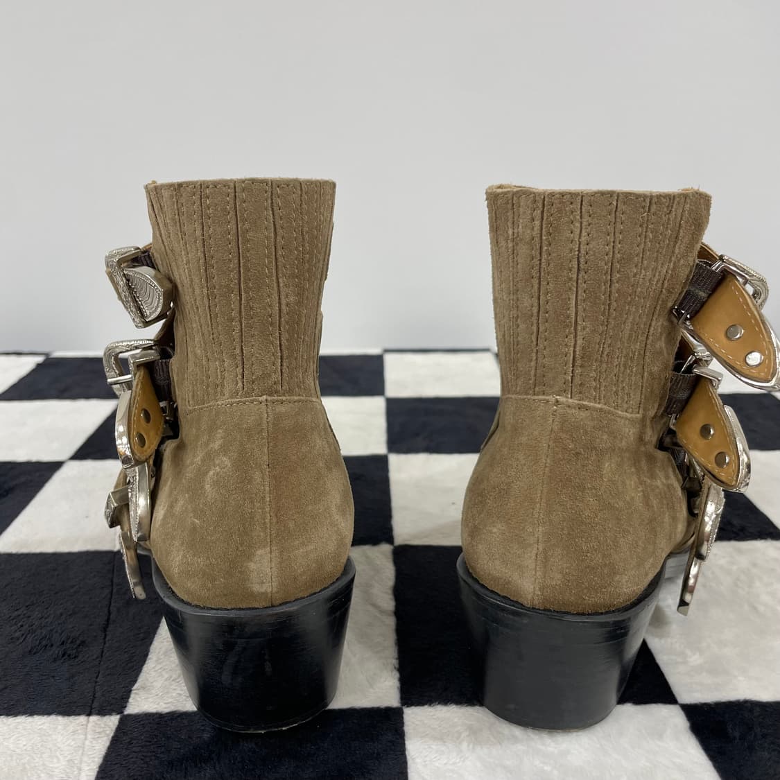 Toga Pulla 토가 풀라 스웨이드 버클 웨스턴 앵클 부츠 (39) 상품이미지4