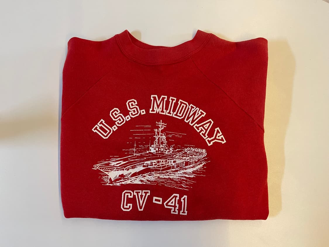 Rare vintage uss midway cv-41 스웻셔츠 XL  상품이미지1