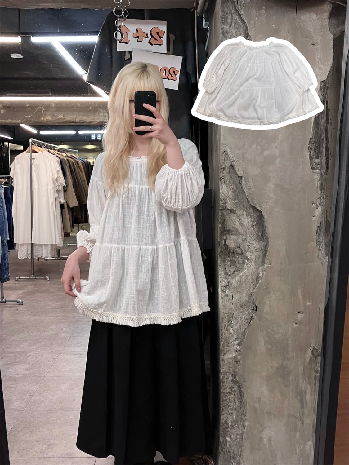 빈티지 레이스 블라우스 원피스 화이트 #csz4019 상품이미지1