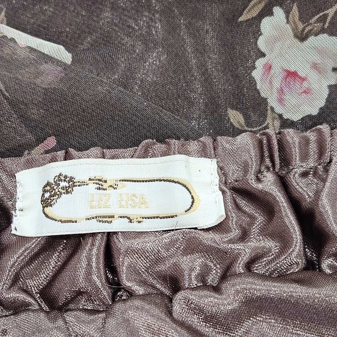 리즈리사(LIZ LISA) 고전라벨 초코 로즈 쉬폰 원피스 상품이미지2