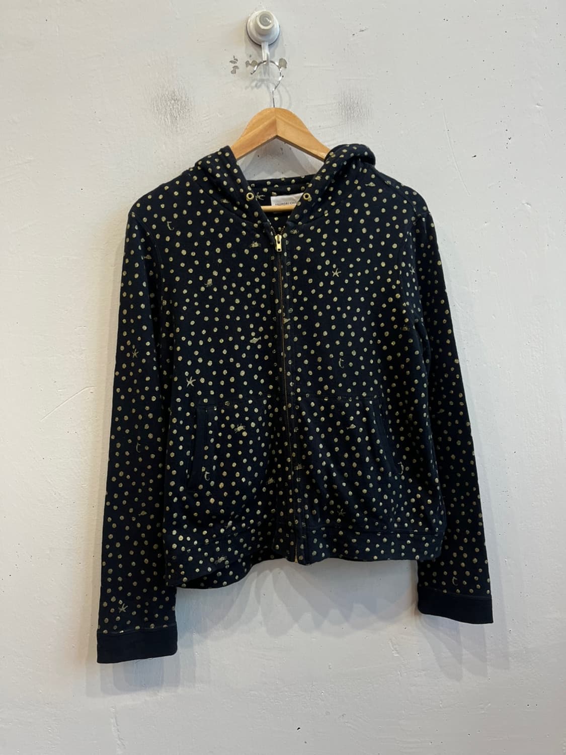 츠모리 치사토 도트 후드집업 MADE IN JAPAN 상품이미지1