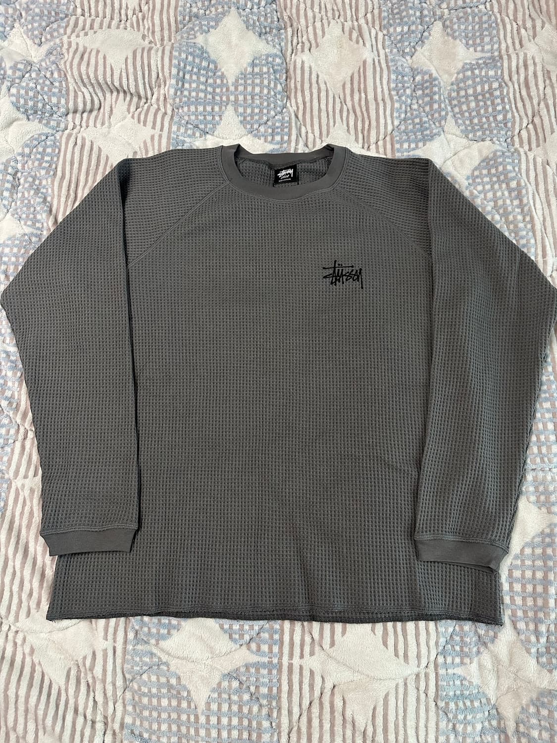 (L)스투시 와플 니트 롱슬리브 차콜 상품이미지2